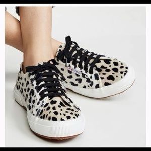 Superga Cheetah Print Velvet Sneakers Size 8